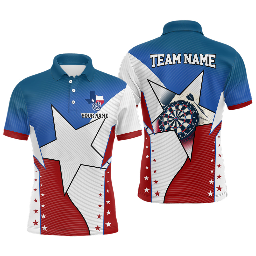 Personalized Texas Flag Darts Shirts For Men Custom Name Patriotic Texas Darts Jerseys Apparel TDM2212