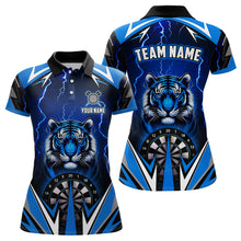 Load image into Gallery viewer, Personalized Tiger 3D Printed Darts Shirts For Women Custom Thunder Lightning Blue Darts Team Jerseys TDM2214
