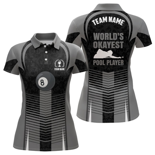 8 Ball Billiard Funny Pool Player Custom Billiard Polo Shirts For Women, Custom Billiards Jersey TDM0096