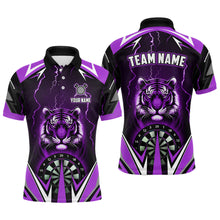 Load image into Gallery viewer, Personalized Tiger 3D Printed Darts Shirts For Men Custom Thunder Lightning Purple Darts  Jersey TDM2479
