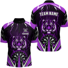 Load image into Gallery viewer, Personalized Tiger 3D Printed Darts Shirts For Men Custom Thunder Lightning Purple Darts  Jersey TDM2479