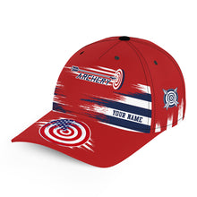 Load image into Gallery viewer, Personalized Name Red US Archery Baseball Caps, Custom Patriotic Archery Hats Gifts For Archer  TDM0722