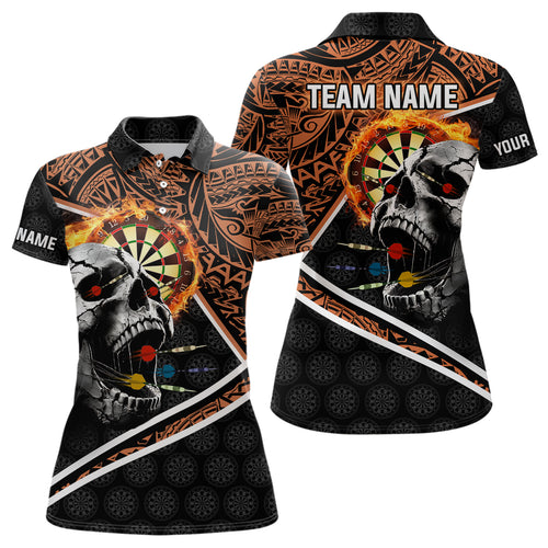 Personalized Skull Dartboard Fire Tribal Dart Shirts For Women Custom Darts Team Shirt Dart Jerseys TDM3218