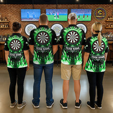 Load image into Gallery viewer, Personalized Green Dartboard Icy Darts Polo &amp; 1/4 Zip Custom Dart Shirt For Women, Darts Team Jersey TDM5717