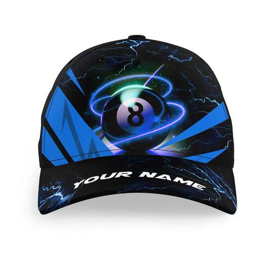 Blue 8 Ball Pool Billiard Jersey Hats For Player, Personalized Team League Billiard 3D Baseball Caps TDM1107