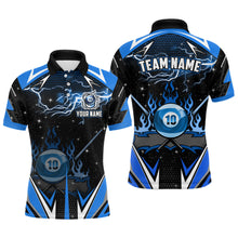 Load image into Gallery viewer, 10 Ball Pool Billiard Jerseys For Men Custom Fire Flame 10 Ball Billiard League Team Shirts TDM2727