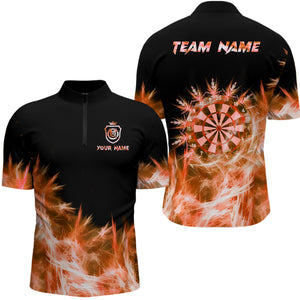 Icy Orange Light Mens Darts Polo & Quarter Zip Shirts Custom Dart Shirts For Team Darts Jerseys TDM2978