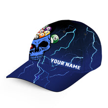 Load image into Gallery viewer, Personalized It Work In My Head 3D Skull Full Printing Billiard Caps, Top Hats Billiard For Player |Blue TDM0728