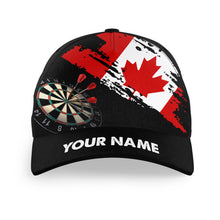 Load image into Gallery viewer, Personalized Grunge Canada Flag Dart Hats Custom Name Patriotic Canadian Darts Baseball Caps TDM1450