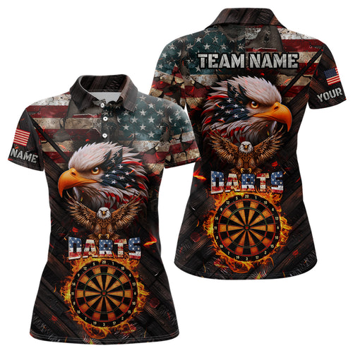 American Flag 3D Dartboard Fire Flame Custom Eagle Darts Shirt For Women, Patriotic Darts Team Jersey TDM1828