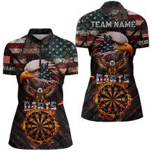 Load image into Gallery viewer, American Flag 3D Dartboard Fire Flame Custom Eagle Darts Shirt For Women, Patriotic Darts Team Jersey TDM1828