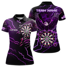 Load image into Gallery viewer, Personalized Thunder Lightning Eagle Purple Darts Shirt Polo &amp; Quarter Zip For Women Dart Team Jersey TDM3578