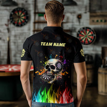 Load image into Gallery viewer, Personalized Funny 3D Darts Skull Colorful Fire Darts Polo Shirts For Men Custom Dart Team Jerseys TDM1261