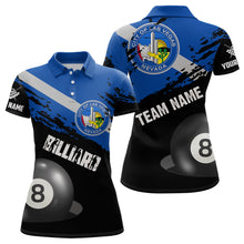 Load image into Gallery viewer, Personalized Grunge Las Vegas Flag 8 Ball Billiard Shirts For Women Custom Patriotic Billiard Jerseys TDM2047