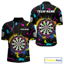 Load image into Gallery viewer, Funny Colorful Paint Darts Jersey For Men Custom Polo &amp; Quarter Zip Darts Team Shirts Outfit TDM4602