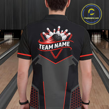 Load image into Gallery viewer, Personalized Bowling Jersey For Men Custom Black And Red Bowling Team Shirt Polo &amp; 1/4 Zip TDM6116