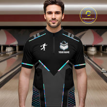 Load image into Gallery viewer, Personalized Holographic Bowling Jersey For Men Custom Bowling Team Shirts Polo &amp; Quarter Zip TDM6118