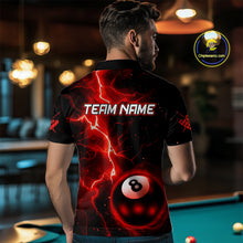 Load image into Gallery viewer, Red And Black 8 Ball Striking Thunder Lightning Billiard Shirt For Men Custom Pool Team Jerseys TDM4388