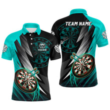 Load image into Gallery viewer, Personalized Orange Black Darts Polo &amp; 1/4 Zip Shirts Custom Cool Dart Shirts For Men Dart Jerseys TDM3014