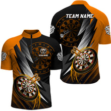 Load image into Gallery viewer, Personalized Turquoise Black Darts Polo &amp; 1/4 Zip Shirts Custom Dart Shirts For Men Dart Jerseys TDM3015