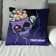 Load image into Gallery viewer, Customized 3D Skull Thunder Billiard Pillow Purple Version, Best Pillows TDM0758