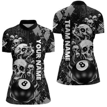 Load image into Gallery viewer, Grunge Argyle Pattern Custom Scary Skull Women Billiard Shirts, Billiard Jerseys Billiard Team Shirt TDM3028