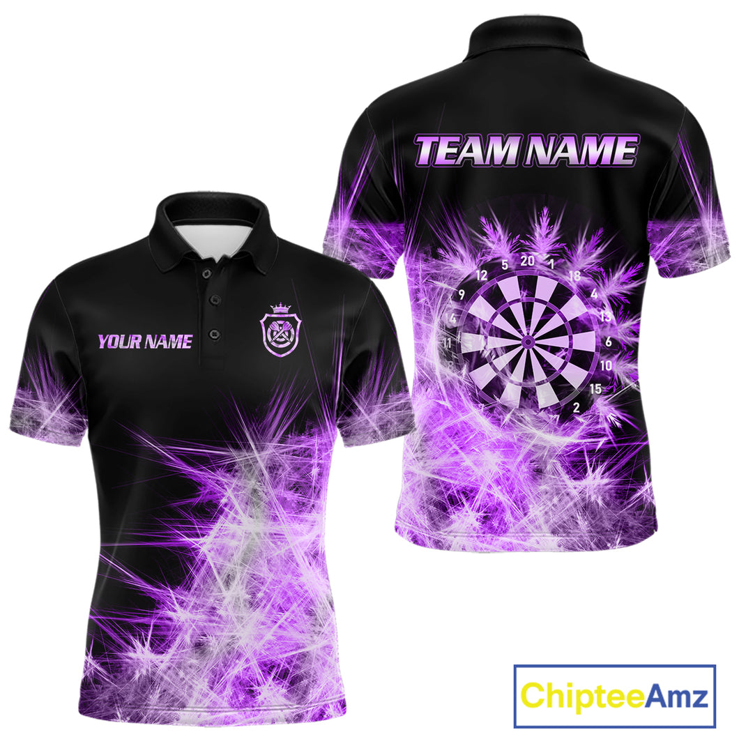 Purple Icy Light Mens Darts Polo & Quarter Zip Shirts Custom Dart Shirts For Team Darts Jerseys TDM5254