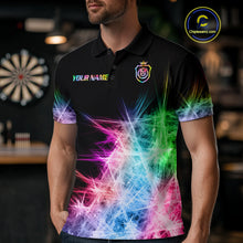 Load image into Gallery viewer, Icy Colorful Light Mens Darts Polo &amp; Quarter Zip Shirts Custom Dart Shirts For Team Darts Jerseys TDM5255