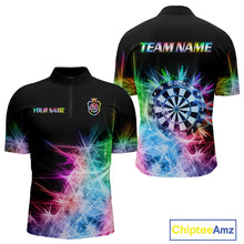 Load image into Gallery viewer, Icy Colorful Light Mens Darts Polo &amp; Quarter Zip Shirts Custom Dart Shirts For Team Darts Jerseys TDM5255