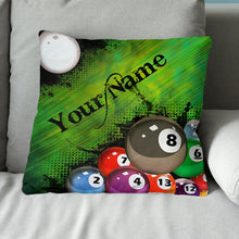 Load image into Gallery viewer, Personalized Green Billiard Balls Throw Pillow Custom Decorative Pillow TDM0772
