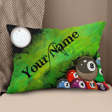Load image into Gallery viewer, Personalized Green Billiard Balls Throw Pillow Custom Decorative Pillow TDM0772