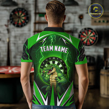 Load image into Gallery viewer, Green Funny Alligator Darts Shirt For Men Custom Lightning Darts Team Jersey Polo &amp; 1/4 Zip TDM5966