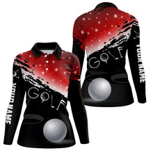 Load image into Gallery viewer, Funny Golf Ball Black And Red Christmas Women Golf Polo Shirts Custom Golfing Gifts For Christmas TDM3037