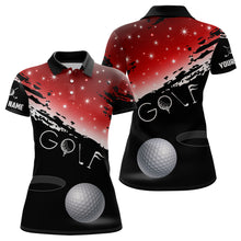 Load image into Gallery viewer, Funny Golf Ball Black And Red Christmas Women Golf Polo Shirts Custom Golfing Gifts For Christmas TDM3037