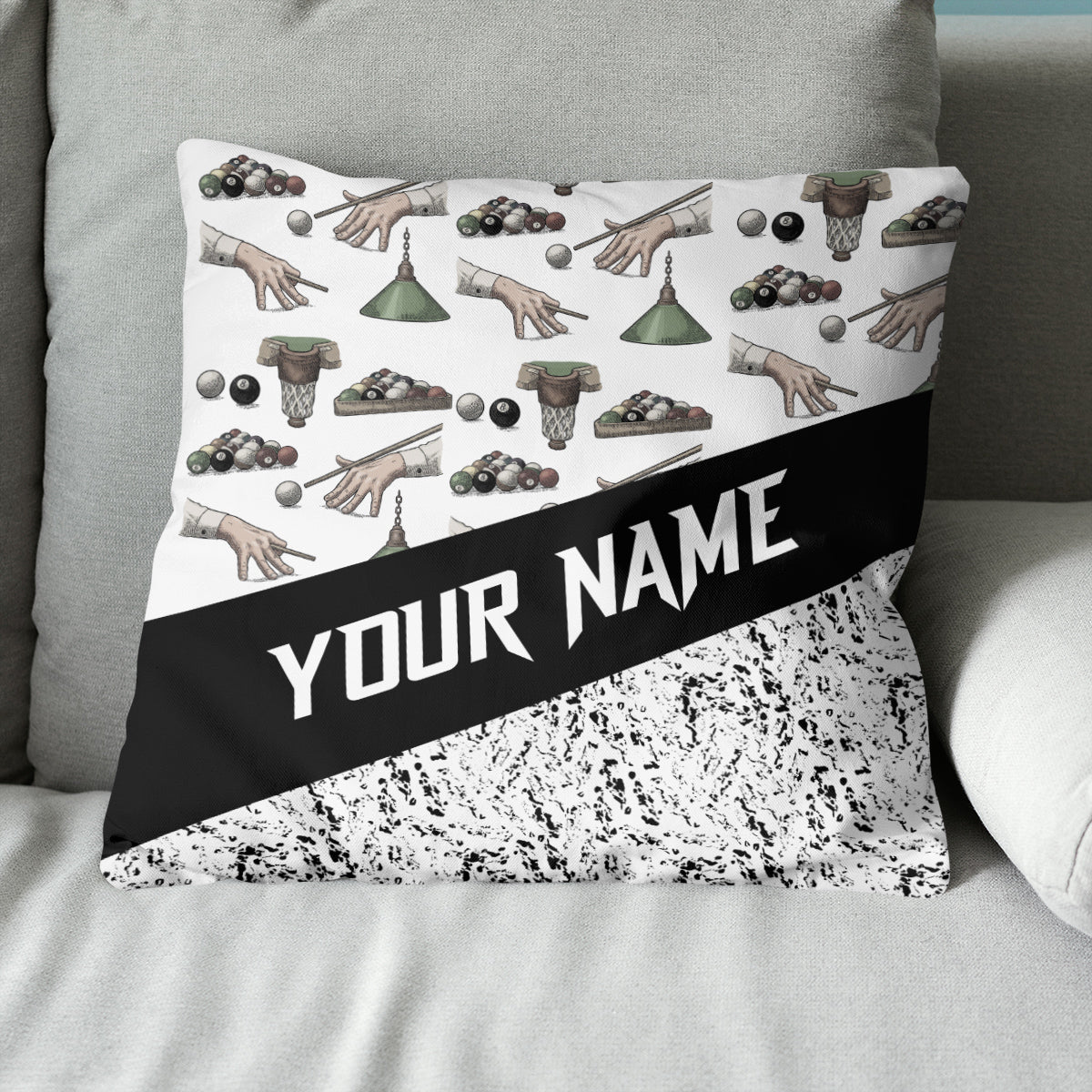 Custom Grunge Billiard Games Pillow Customized Pillow For Billiard Lover TDM0781