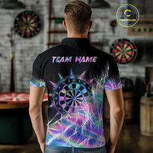 Load image into Gallery viewer, Holographic Icy Lights Men Darts Polo &amp; Quarter Zip Custom Dart Shirts For Team Darts Jerseys TDM4641