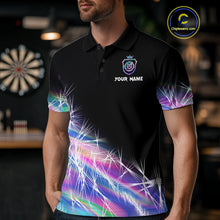Load image into Gallery viewer, Holographic Icy Lights Men Darts Polo &amp; Quarter Zip Custom Dart Shirts For Team Darts Jerseys TDM4641