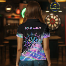 Load image into Gallery viewer, Holographic Icy Lights Women Darts Polo &amp; Quarter Zip Custom Dart Shirts For Team Darts Jerseys TDM4641