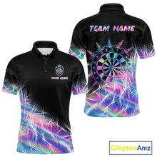Load image into Gallery viewer, Holographic Icy Lights Men Darts Polo &amp; Quarter Zip Custom Dart Shirts For Team Darts Jerseys TDM4641