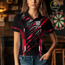 Load image into Gallery viewer, 3D Darts Board Fire Flame Custom Dart Shirts For Women, Best Dart League Jerseys Team Uniform |Red TDM5051