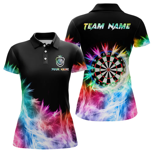 Icy Colorful Light Womens Darts Polo & Quarter Zip Shirts Custom Dart Shirts For Team Darts Jerseys TDM3283