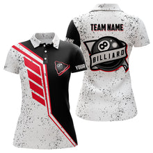 Load image into Gallery viewer, Funny 8 Ball Pool Grunge Style Custom Billiard Women Polo &amp; Quarter Zip, 8 Ball Billiard Jerseys TDM3294