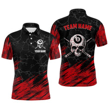 Load image into Gallery viewer, Black And Red 8 Ball Pool Skull Custom Men Billiard Shirts, Billiard Jersey Billiard Team Shirt TDM3303