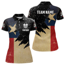 Load image into Gallery viewer, Personalized Retro Texas Flag Darts Women Polo &amp; Quarter-Zip Shirts, Patriotic Dart Jerseys Uniform TDM1885