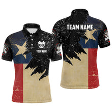 Load image into Gallery viewer, Personalized Retro Texas Flag Darts Men Polo &amp; Quarter-Zip Shirts, Patriotic Dart Jerseys Uniform TDM1885
