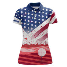 Load image into Gallery viewer, Womens Golf Polo Shirts Custom American Flag Best Patriotic Golf Shirts For Team Golfer, Golf Gifts TDM1893