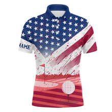 Load image into Gallery viewer, Mens Golf Polo Shirts Custom American Flag Best Patriotic Golf Shirts For Team Golfer, Golf Gifts TDM1893