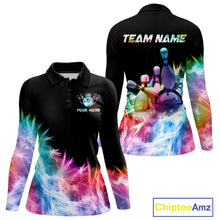 Load image into Gallery viewer, Icy Colorful Light Women's Bowling Shirt Custom Bowling Jersey Outfit Team Polo &amp; Quarter Zip TDM4654