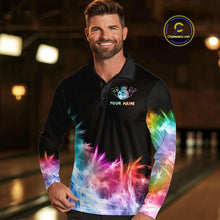 Load image into Gallery viewer, Icy Colorful Light Men's Bowling Shirt Custom Bowling Jersey Outfit Team Polo &amp; Quarter Zip TDM4654