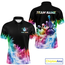 Load image into Gallery viewer, Icy Colorful Light Men's Bowling Shirt Custom Bowling Jersey Outfit Team Polo &amp; Quarter Zip TDM4654
